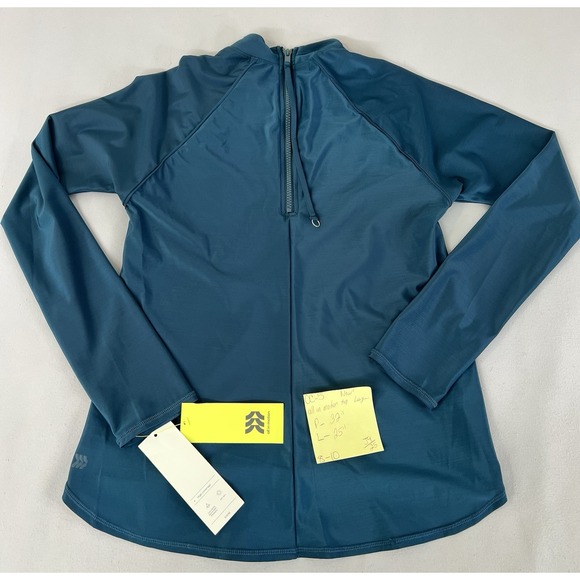 All In Motion Women's Large Green  Mock‎ Neck Long Sleeve Rash guard Surf NWT - Picture 12 of 12